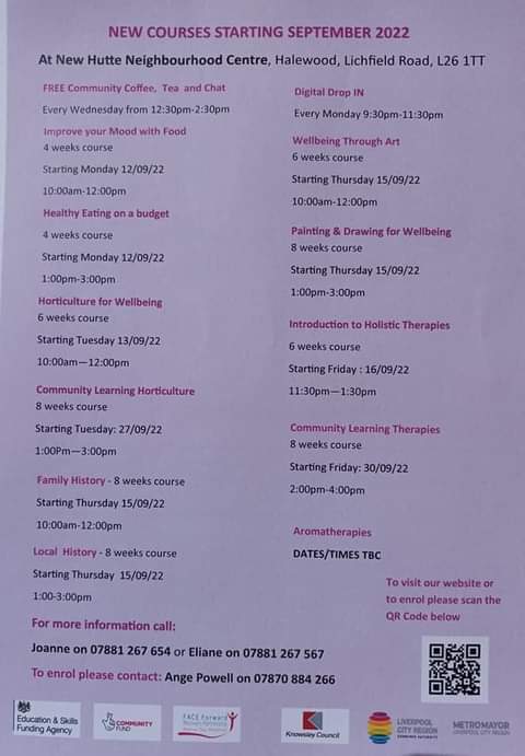 ElianeStrasser's tweet photo. Enrolment week!
If you are interested in enrolling on any of the following courses come along at New Hutte Neighbourhood Centre (L26 1TT) and Huyton in St Johns Info Zone (L36 0UB) all wee or enrol online on our Facebook page https://t.co/9erskMfPsu to see our list of courses https://t.co/LBIF7Eu7N4