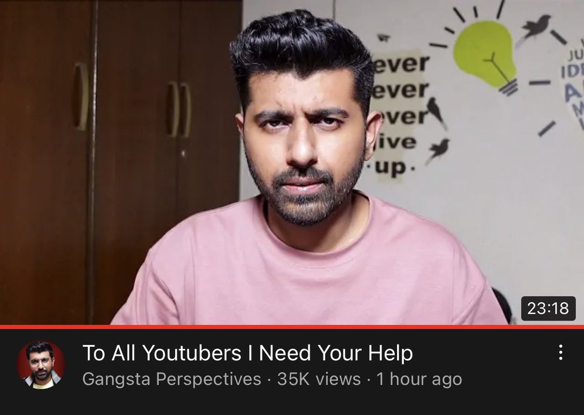 YouTube is a space that thrives because of content that can be deciphered, rebutted & that opens dialogue for various perspectives Using litigation as a response to criticism or disagreement really sets a scary precedent Especially b/w fellow creators 🙏 #SaveShwetabhGangwar