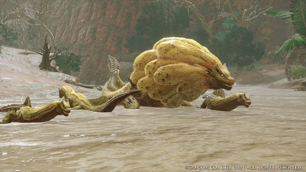 Caiman_fan's tweet photo. @RabbitCordials Royal Ludroth and by extension the smaller Ludroth are my favorite monsters. https://t.co/QP7fIZaDnO