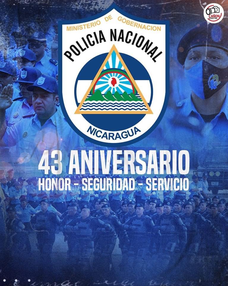 NicaraoNi's tweet photo. #Nicaragua #05Sept 
👮🏻👮🏻‍♀️ Celebramos junto a @vppolicial el #43JuntoALaComunidad por su ardua labor en mantener la paz y seguridad de tod@s.

#PatriaBenditaYLibre https://t.co/X32Sc5WVKV