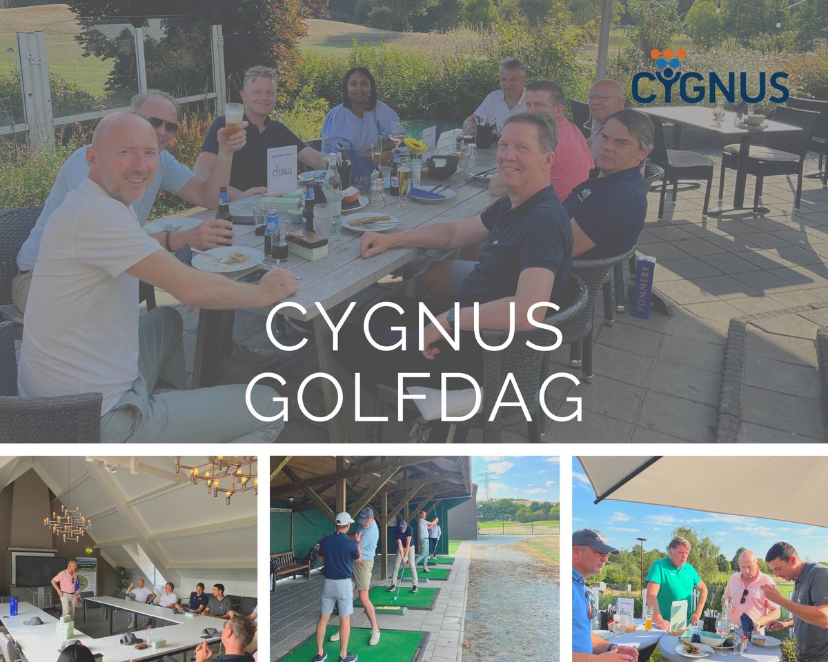 Cygnus_nl's tweet photo. Afgelopen vrijdag sloten wij bij Cygnus de zomer goed af met onze Cygnus Golfdag! Een sportieve dag  die uiteraard goed werd afgesloten met een borrel en diner. https://t.co/wORVcrl3pI