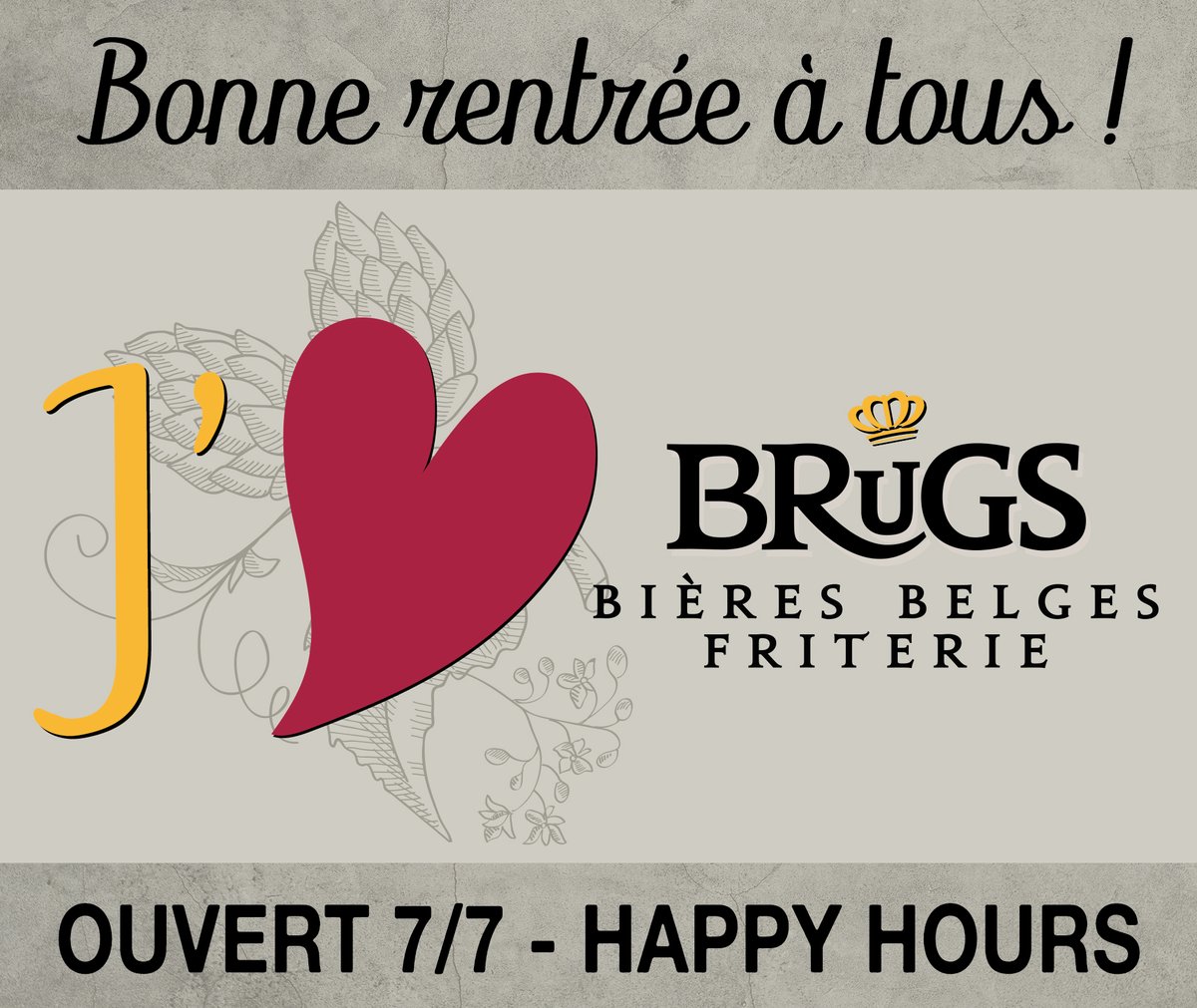 brugs38's tweet photo. Bonne rentrée à tous ! 🍺😃✏️
#onvousattend #brugsgrenoble https://t.co/QBTQ5vU4y0