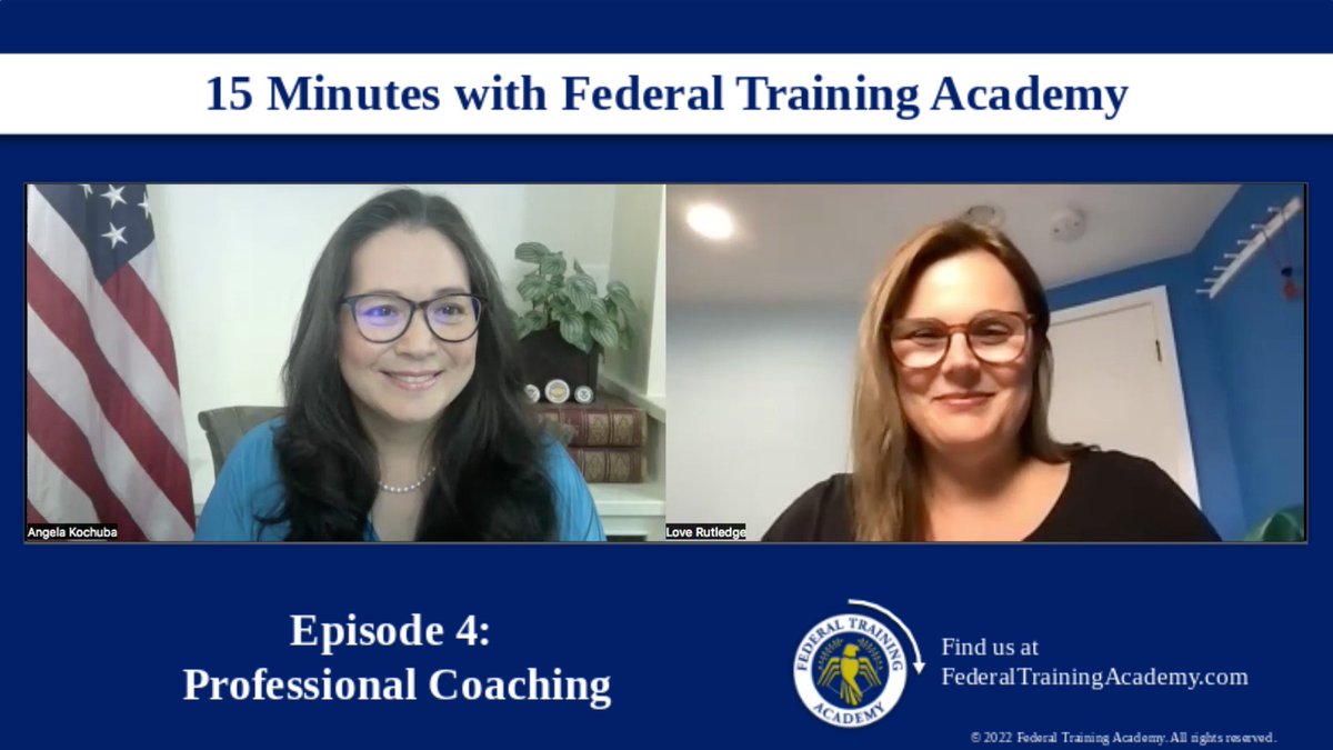 Episode 4: Professional Coaching
Episode Link: federaltrainingacademy.com/15minuteswithf…
Federal Training Academy’s Coaching HUB Link: federaltrainingacademy.com/thecoachinghub/

Critical insights on professional coaching with our guest from <a href="/FedUpward/">FedUpward</a> &amp; the @DeptofDefense. 
#coachingHUB 
#FedAcademy
#feds