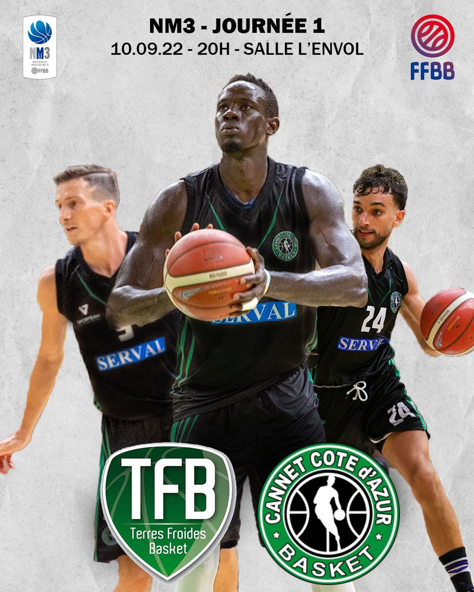 Ce week-end c’est la reprise ! ⚡️

🏆 NM3 
🆚 Terres Froides Basket
🗓 Samedi 10/09
⌚️ 20H
✈️ Salle L’Envol

#basket #ffbb
