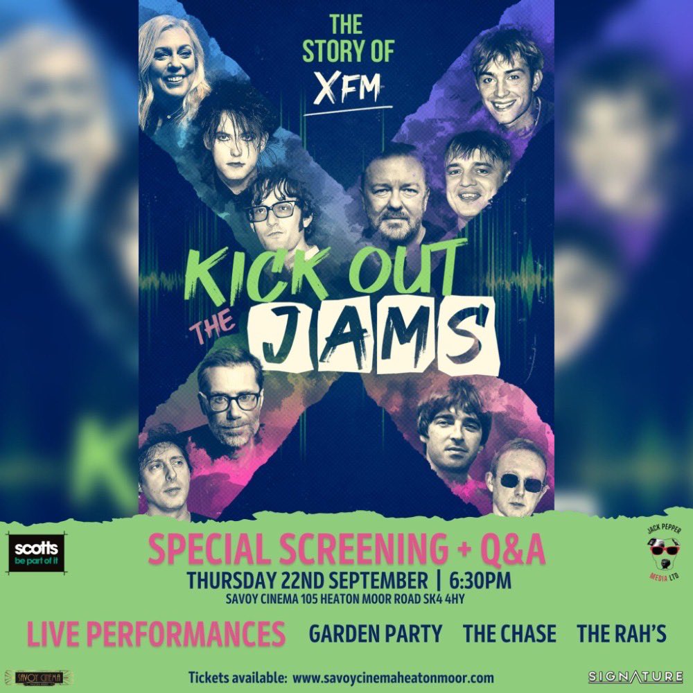 We are pleased to announce that there will be a special screening of Kick Out The Jams - The Story of XFM on Thurs 22nd Sept at the Savoy Cinema, Stockport

We will be performing alongside <a href="/OFL_TheChase/">The Chase</a> &amp; <a href="/therahsmusic/">The Rah's</a>!

Tickets are available here - savoycinemaheatonmoor.com/#!/EventDetail…