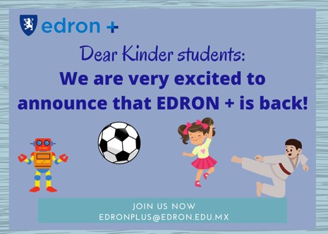 TheEdronAcademy's tweet photo. Join our afterschool clubs.
Únete a nuestros clubes afterschool.
#EdronPlus #Kinder https://t.co/ZFZPdwsXeK