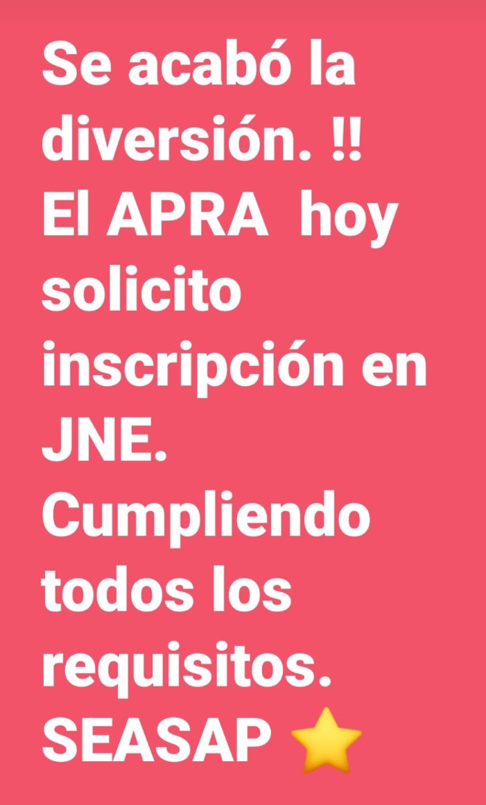 vocero_aprista's tweet photo. EL APRA VUELVE!!!!! https://t.co/bumOj9emy1