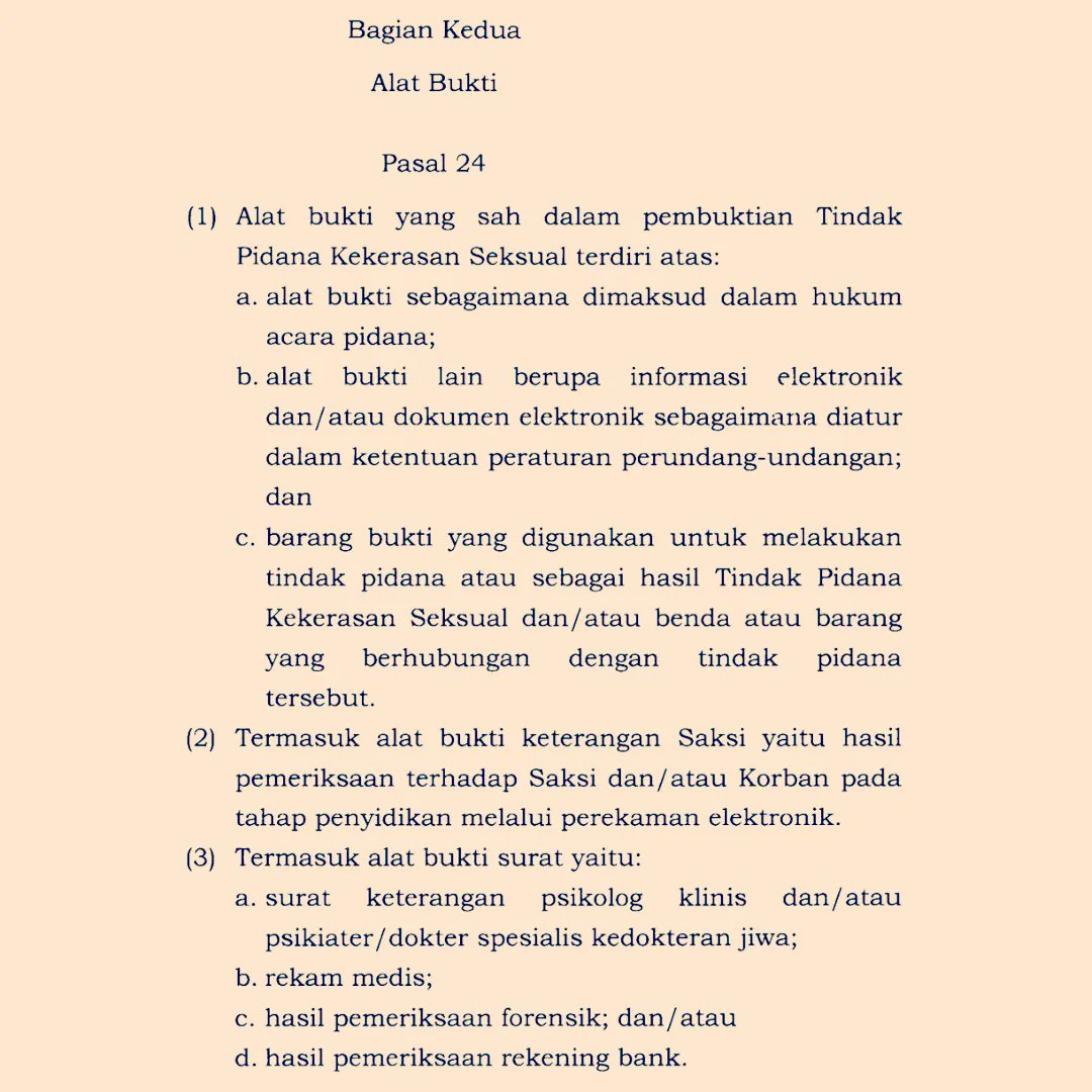 Firman_Adv99's tweet photo. @detikcom #hukum #tpks #putri
Opini :
Dlm UU TPKS No. 12 / 2022 tertanggal 9 Mei 2022, utk buktikan ada atau tidaknya dugaan kekerasan seksual (pelecehan seksual) maka jalankan saja Pasal 24 & Pasal 25 tentang "Alat Bukti" secara konsisten & akuntabilitas.⚖️
@KomnasHAM @KomnasPerempuan https://t.co/g6gCMIetI6