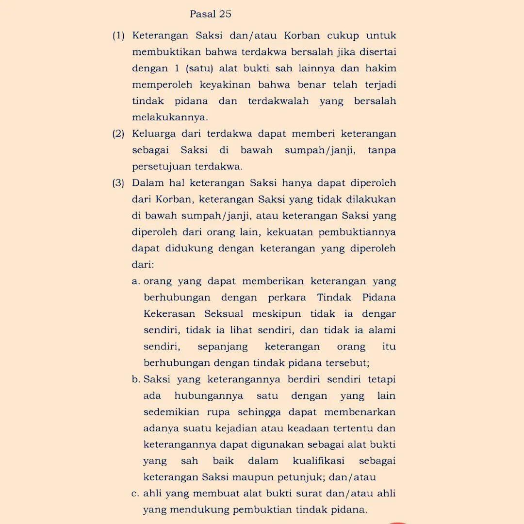 Firman_Adv99's tweet photo. @detikcom #hukum #tpks #putri
Opini :
Dlm UU TPKS No. 12 / 2022 tertanggal 9 Mei 2022, utk buktikan ada atau tidaknya dugaan kekerasan seksual (pelecehan seksual) maka jalankan saja Pasal 24 & Pasal 25 tentang "Alat Bukti" secara konsisten & akuntabilitas.⚖️
@KomnasHAM @KomnasPerempuan https://t.co/g6gCMIetI6
