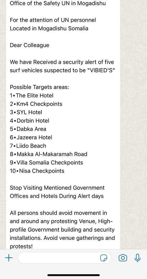 EIshmael_'s tweet photo. I don't understand @UNSomalia why  warning of possible terror attacks in Somalia only applies to the UN staff only ? Why can't they warn the general public ? Somali security agencies have no information of their own about a possible threats. 

This raises an eyebrow. https://t.co/PGaavId1cd