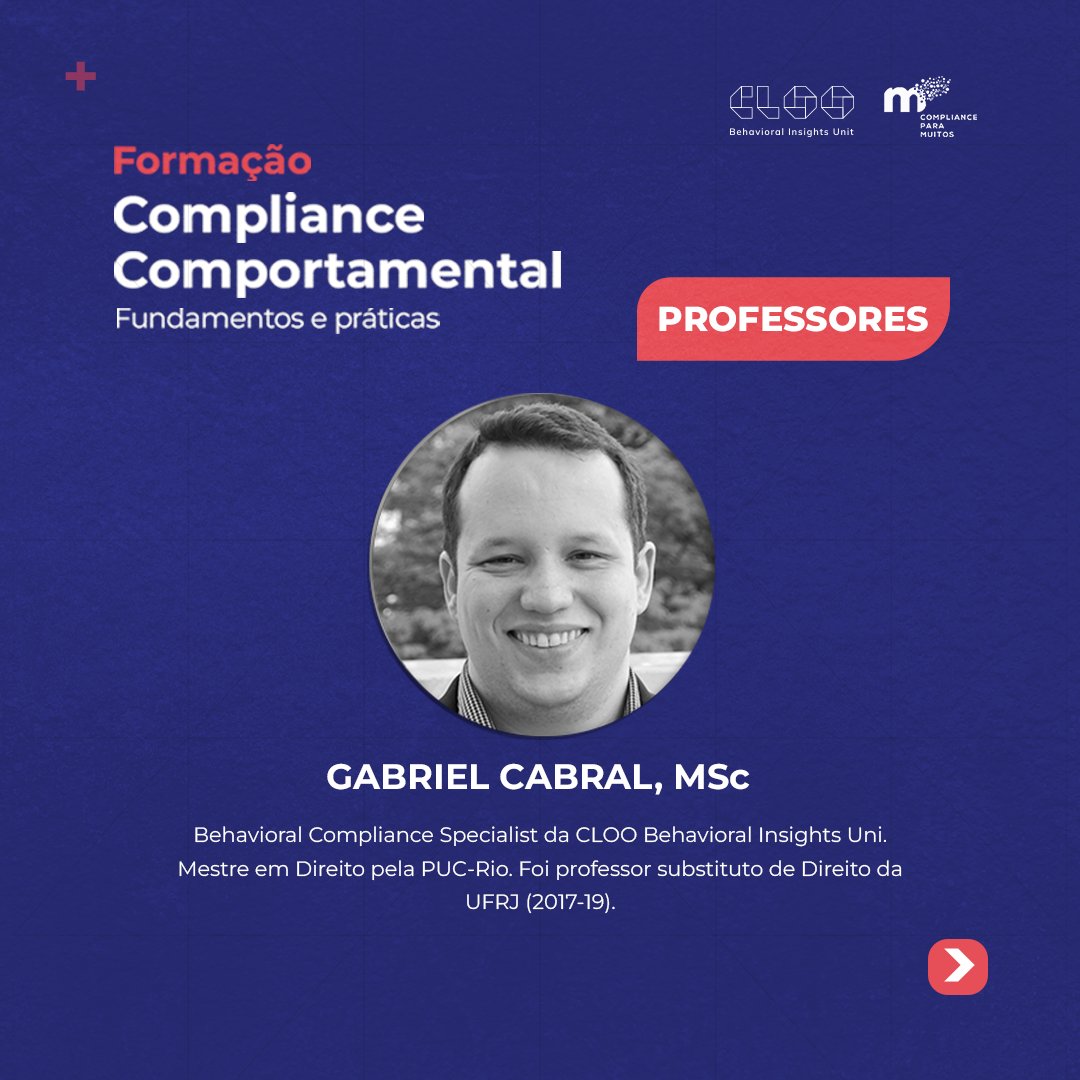 CLOO_Unit's tweet photo. A NOVA TURMA da Formação Compliance Comportamental - Fundamentos e Práticas, com 10 horas de duração, terá início no próximo dia 25 de Setembro! 

Gostaria de saber mais e realizar a sua inscrição?

 Basta acessar https://t.co/VP6V3VhyIP https://t.co/b9Zt9KAdVa