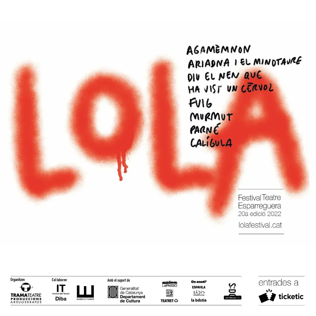 LolaFestival's tweet photo. 👉🏻Consulteu la programació i tota la informació a https://t.co/Tb9oxvJYjB 📢 Ens ajudeu repiulant-nos? RT #Esparreguera #Teatre https://t.co/aURZqRJV1l