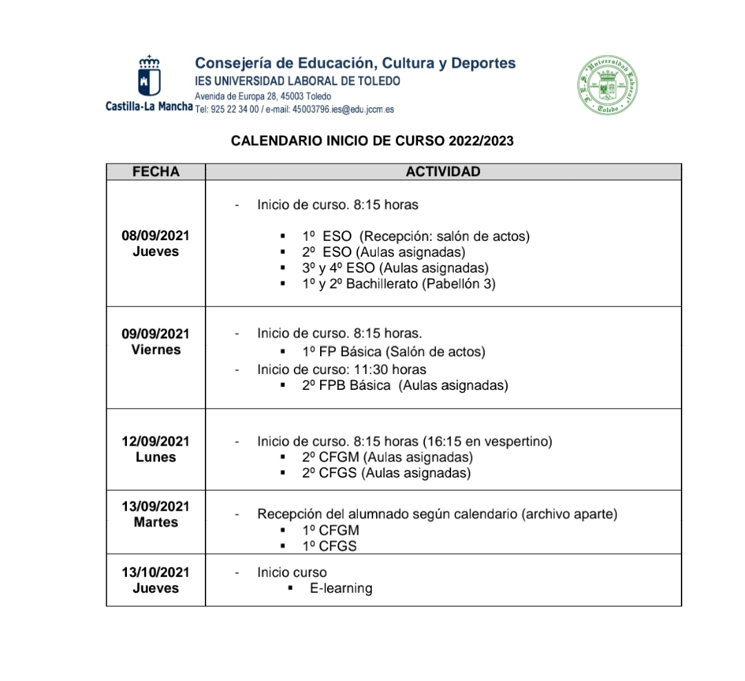 ulaboral's tweet image. Aquí os dejamos el CALENDARIO INICIO DE CURSO para #ESO #Bachillerato  #2FP y también #Elearning
#SoyDeLaUni 💚🌿☘️