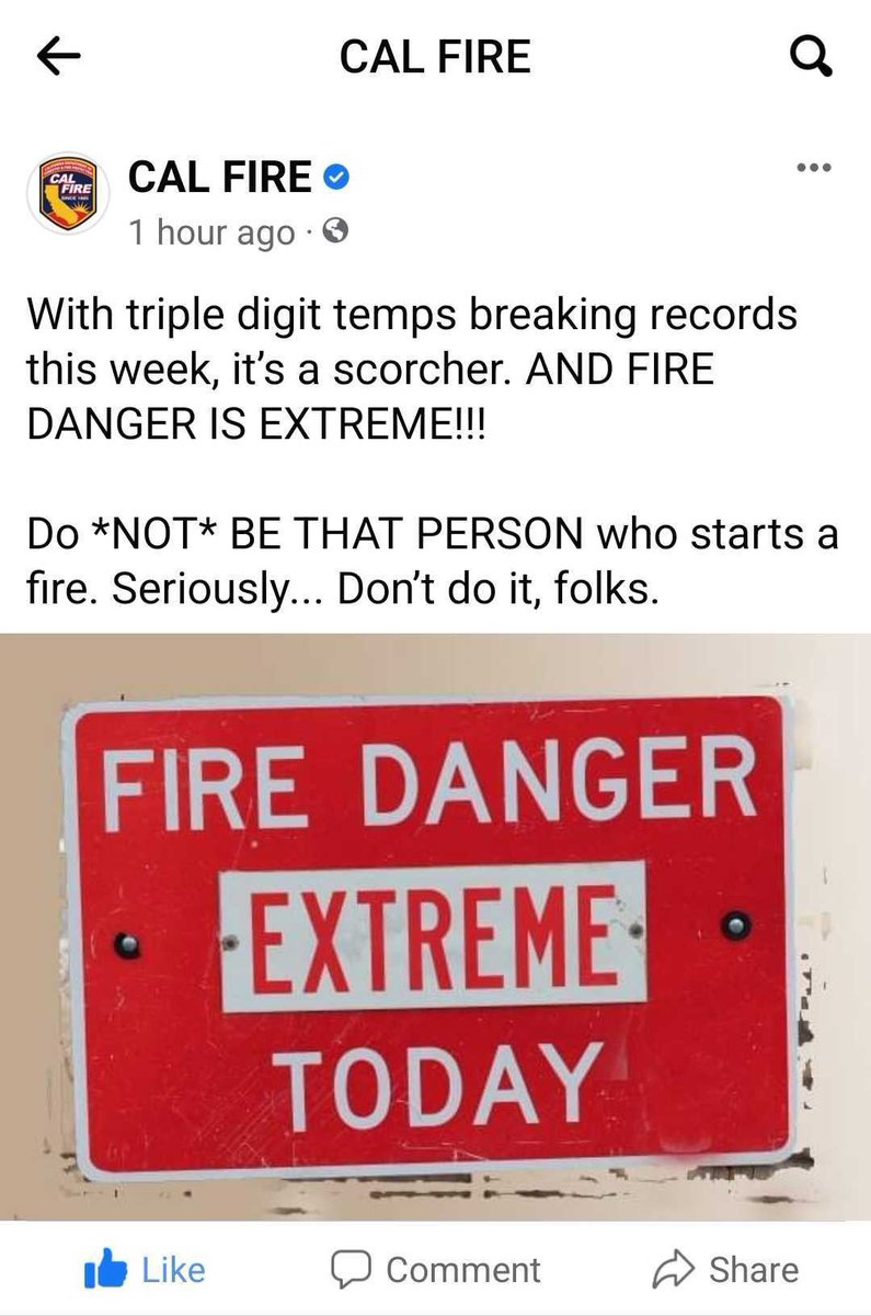 With the majority of California’s population under some kind of excessive heat watch or warning, the fire danger is extremely high this week. 
The Watch Duty team is completely staffed and working 24/7 to report on critical conditions as they unfold. 

Stay safe out there!