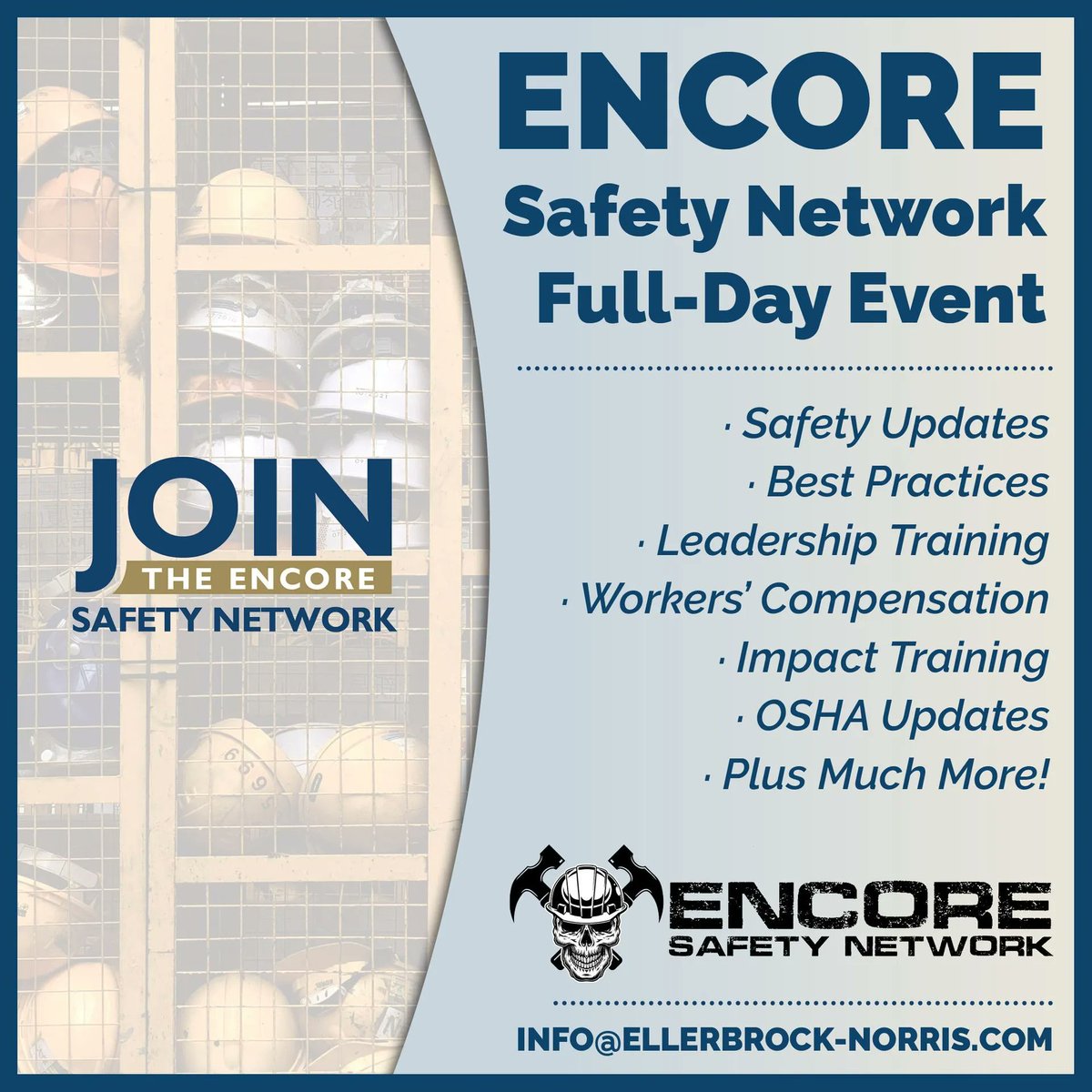 EN_Agency's tweet photo. The ENCORE Safety Network Full-Day Event is coming up next month, on October 13th! This event is one benefit of joining the Network, along with so many others for Safety Professionals.

Do you want to learn more about joining the network? Visit https://t.co/gIPGwe8CeV for more.🚧 https://t.co/oZOuW9sZfk