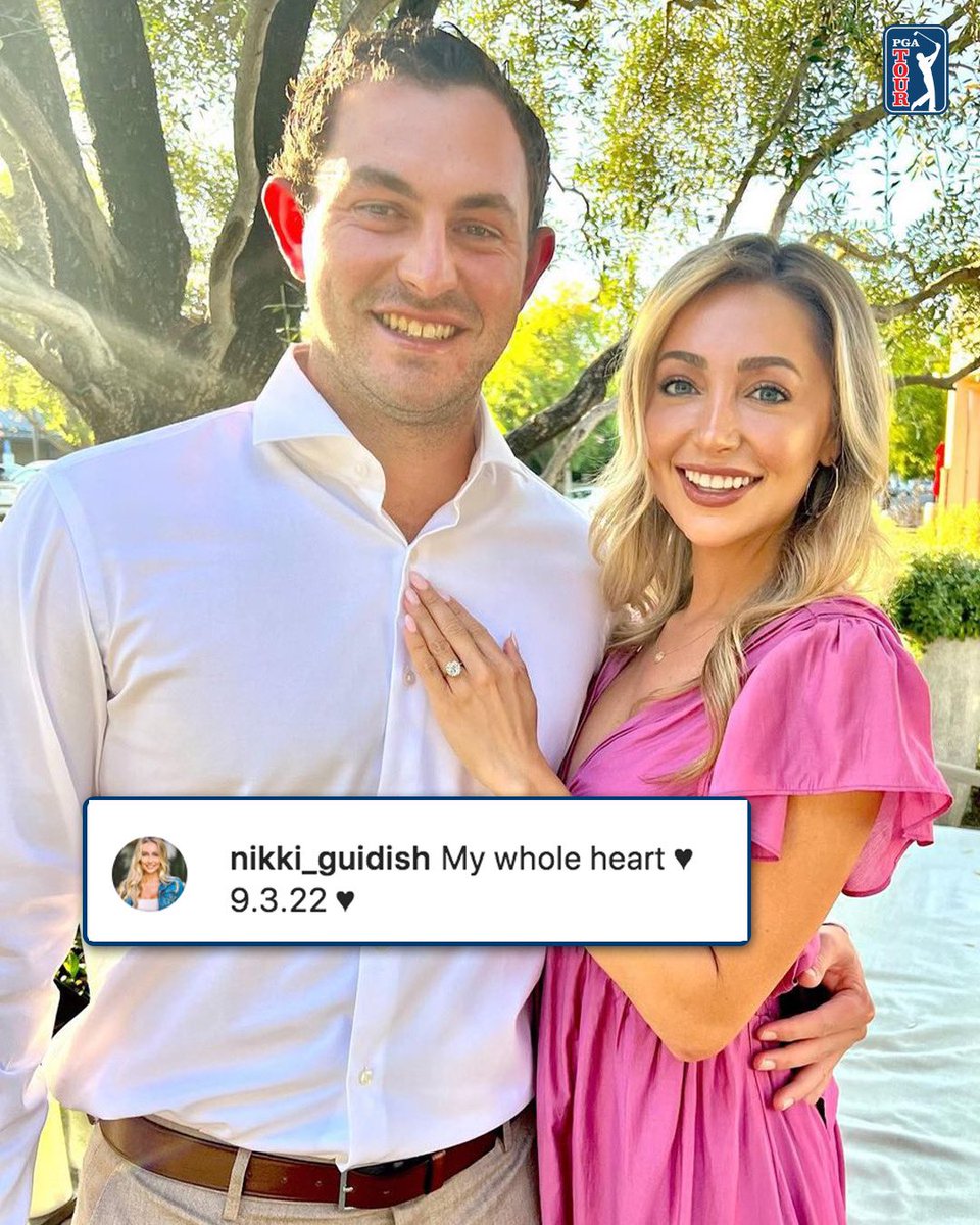 PGATour's tweet photo. Congrats Patrick and Nikki 💍❤️ https://t.co/ESeaoMHjnD