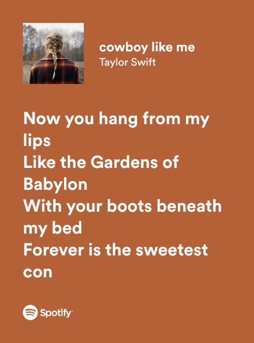 ONLY TAYLOR SWIFT WOULD WRITE THIS