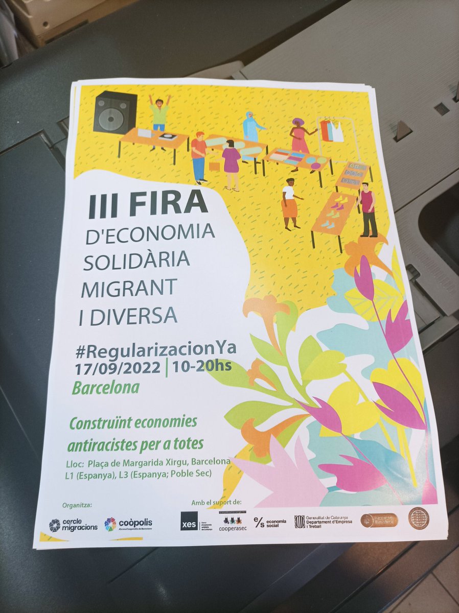 FiraESSmigrant's tweet photo. 📢 Ja tenim els cartells de la III @FiraESSmigrant 😍
Aviat els veureu als carrers!
🗣️Recordeu que la cita és:
📆 17 de setembre
🕙 10Hs a 20Hs 
📍Plaça Margarida Xirgu (Poble Sec)
Vine a conèixer els més de 💯 projectes d'ESS impulsats per persones migrades i/o reacialitzades https://t.co/IAwHg4MgbJ