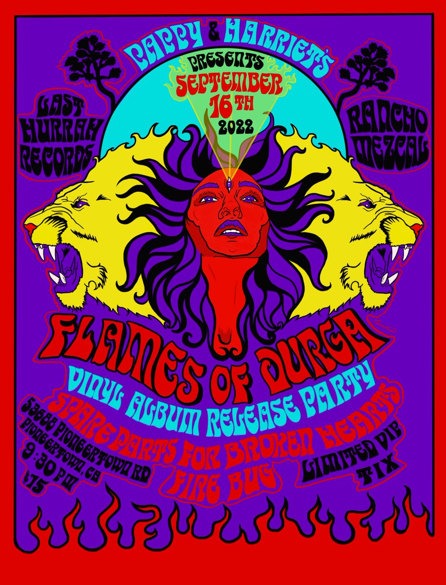 Our next show <a href="/pappy_harriets/">Pappy & Harriet's</a> Friday Sept. 16th L.A.'s power twin trio <a href="/flames_of_durga/">Flames Of Durga</a> Vinyl Record Release Tickets on sale now! surl.li/cxpcn