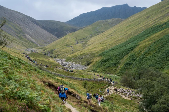Our Lumenators make their way up the mountain.
