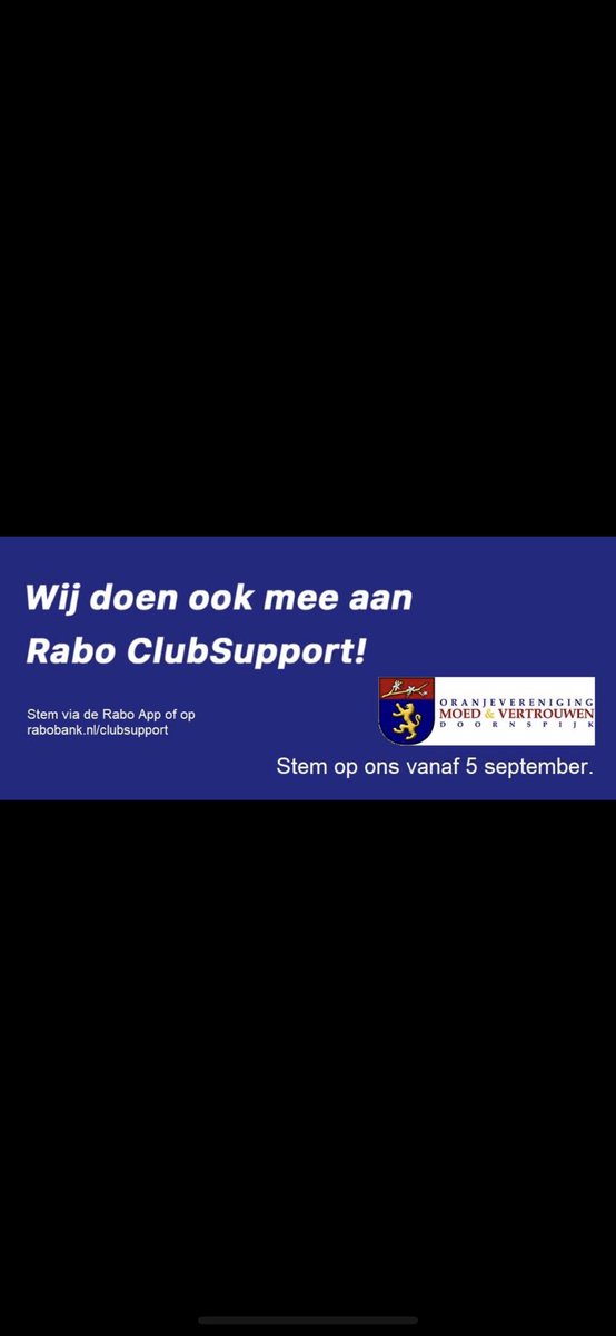Rabobank clubsupport 2022.

Vanaf vandaag gaat de Rabobank Clubsupport weer van start. Leden van de Rabobank mogen een stem uitbrengen op hun favoriete vereniging.