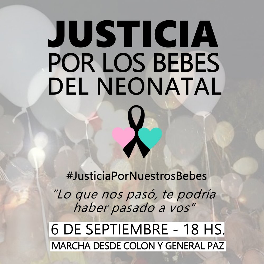 *JUSTICIA POR LOS BEBÉS DEL NEONATAL*
 Marchamos por nuestros bebés y para que no haya más asesinatos dentro de la salud pública 🚫
¡Necesitamos tu acompañamiento para que cambiemos juntos el sistema!
*"Lo que nos pasó, te podría haber pasado a vos"