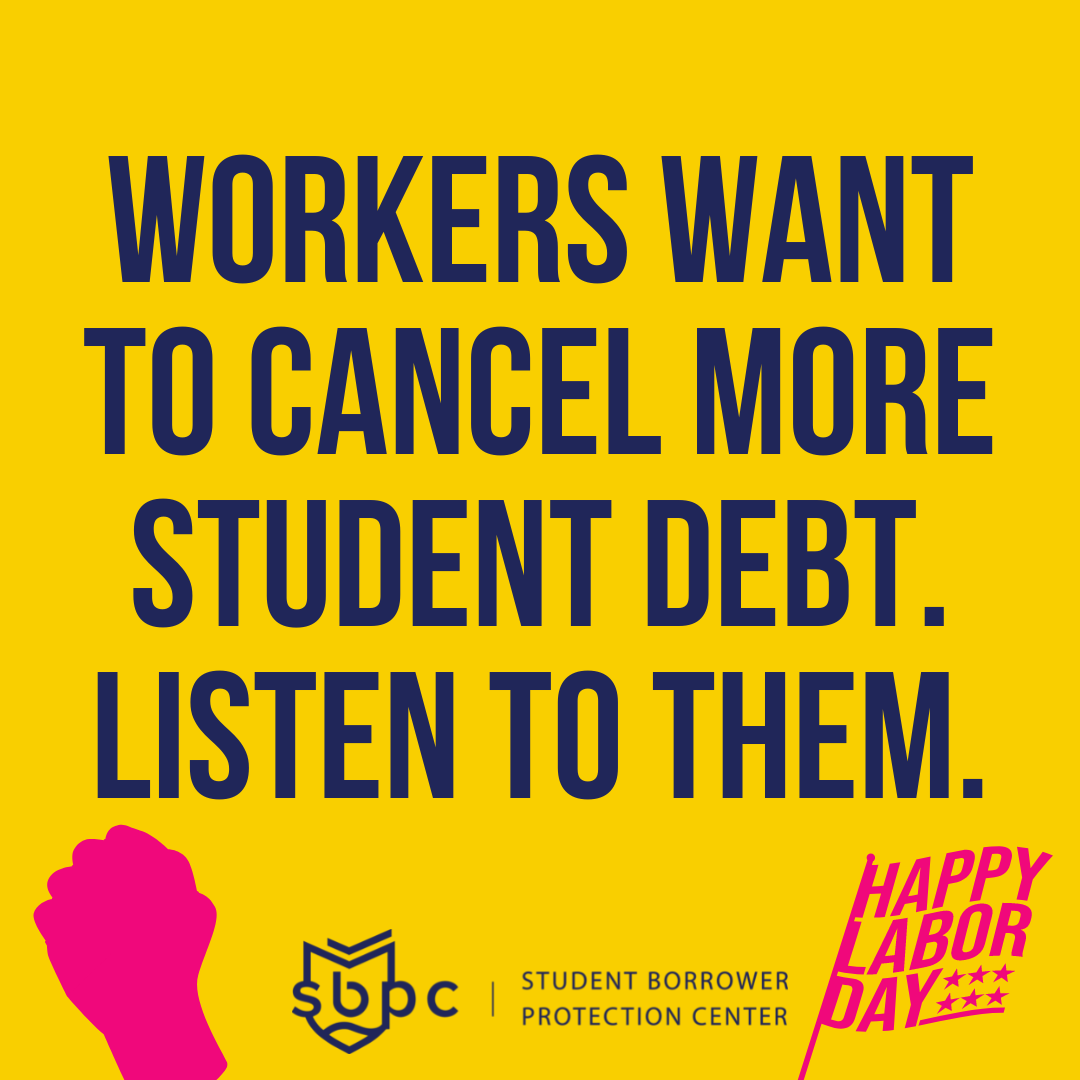 BorrowerJustice's tweet photo. The student loan system is a scam. We owe it to workers to cancel student debt and wipe the slate clean. https://t.co/kijmXwoqjU