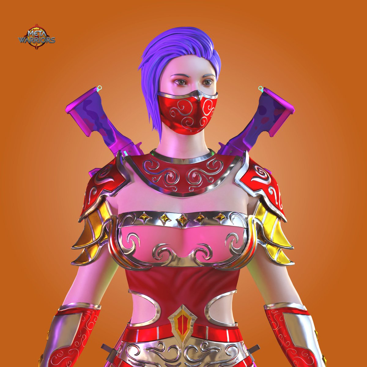 _metawarriors's tweet photo. #metawarriors 3D Genesis NFT characters, including the weapons, can be upgraded through meta warriors token😍

The game assets can be acquired by winning the different quests or simply heading to the Weta Warriors marketplace and buying these using your WarX tokens. 🔥 

#NFT https://t.co/PwmI5EnF9k