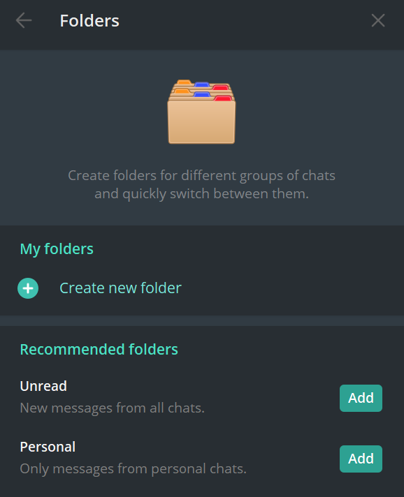 Tired of missing important messages because of all the groups you are in on <a href="/telegram/">Telegram Messenger</a>? Here are some easy tweaks to make it more organized.

1. Enable "Personal" in folders in settings. It gives you a separate for all DM's which prevents them from getting buried.