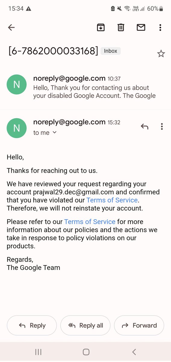 prajwalagarwal0's tweet image. #sundarpichai @Google @GoogleIndia @YouTube @GooglePay #monopoly #helpgoogle #justice 
It's my primary account with which all my Banking Accounts, Credit Cards, Identity Documents, Education, Mails, Documents, #Youtube Premium, Paid Apps, Drive Data,
Its 10 Years of #data !!