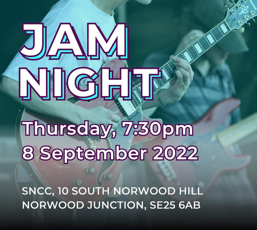 SouthNorwoodNet's tweet photo. John's Jam & Open Mic Night - Thurs 8 Sept 2022
SNCC, 10 South Norwood Hill.
Near Norwood Junction.
London SE25 6AB
All are welcome, free entry. Five minutes walk from Norwood Junction.
https://t.co/PRlTP2rI1K
#southnorwood #croydonmusic #jamnight #Londonjam #openmic #livemusic https://t.co/K2tCNMKf6d