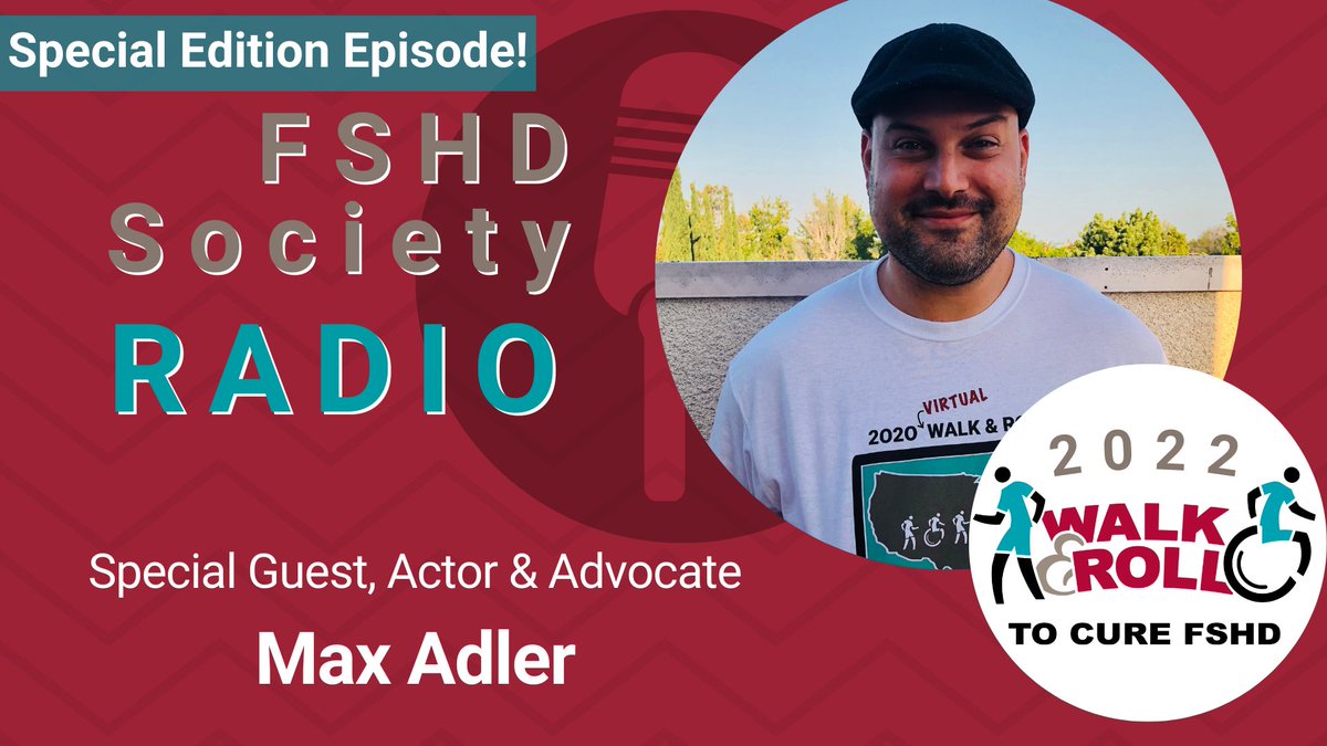 FSHDSociety's tweet photo. Listen to this Special Edition of our podcast, the #FSHD Radio Show, with actor &amp; advocate @Mr_Max_Adler! Hear more about Max &amp; why the Walk &amp; Roll to #CureFSHD means so much to him.

Listen on your favorite podcast player or watch here: 
https://t.co/mgo6XyDIPU https://t.co/PwflLzC2sZ