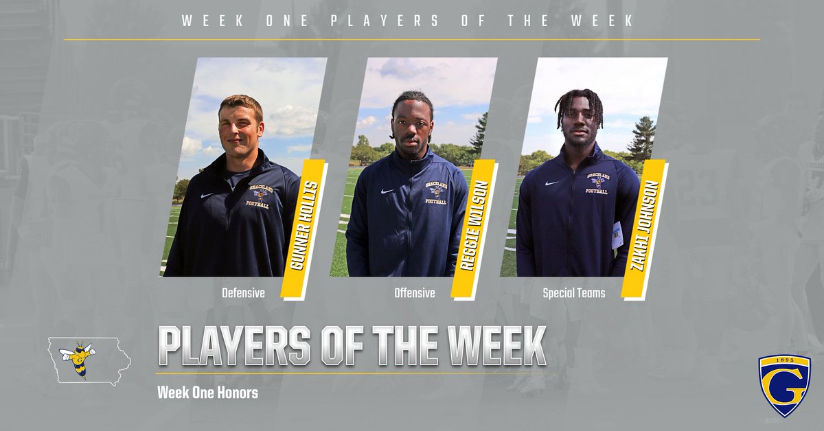 Players Of The Week! 🐝
Congratulations to our Yellowjackets!

D: <a href="/GunnerHollis/">Gunner Hollis 3⭐️</a> 
O: Reggie Wilson
S: <a href="/JohnsonZakhi/">Zakhi Johnson</a> 

#OnlyTheTough