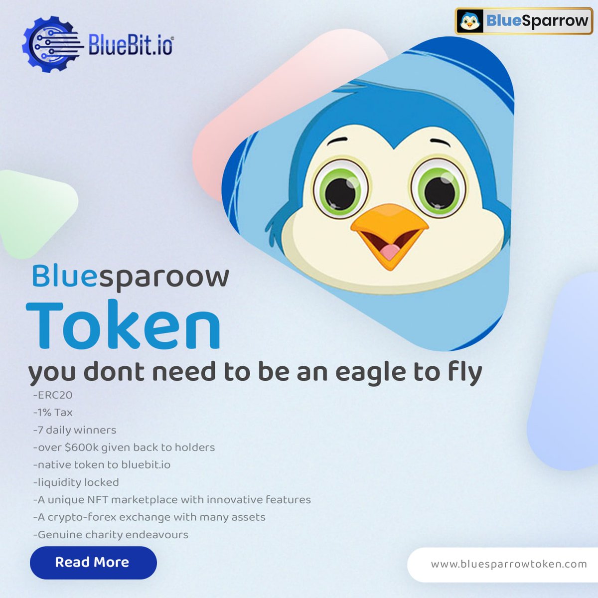 Rabinhod101's tweet photo. @Bluebit_io Do you know any token with these features?
-Centralized exchange
-NFT Marketplace
-Daily draws
-IOS app
And the pioneer of building schools and hundreds of charity works?
Yes, you guessed it right: #BlueSparrow
Native #BlueBit token https://t.co/dEwj2LjUBW