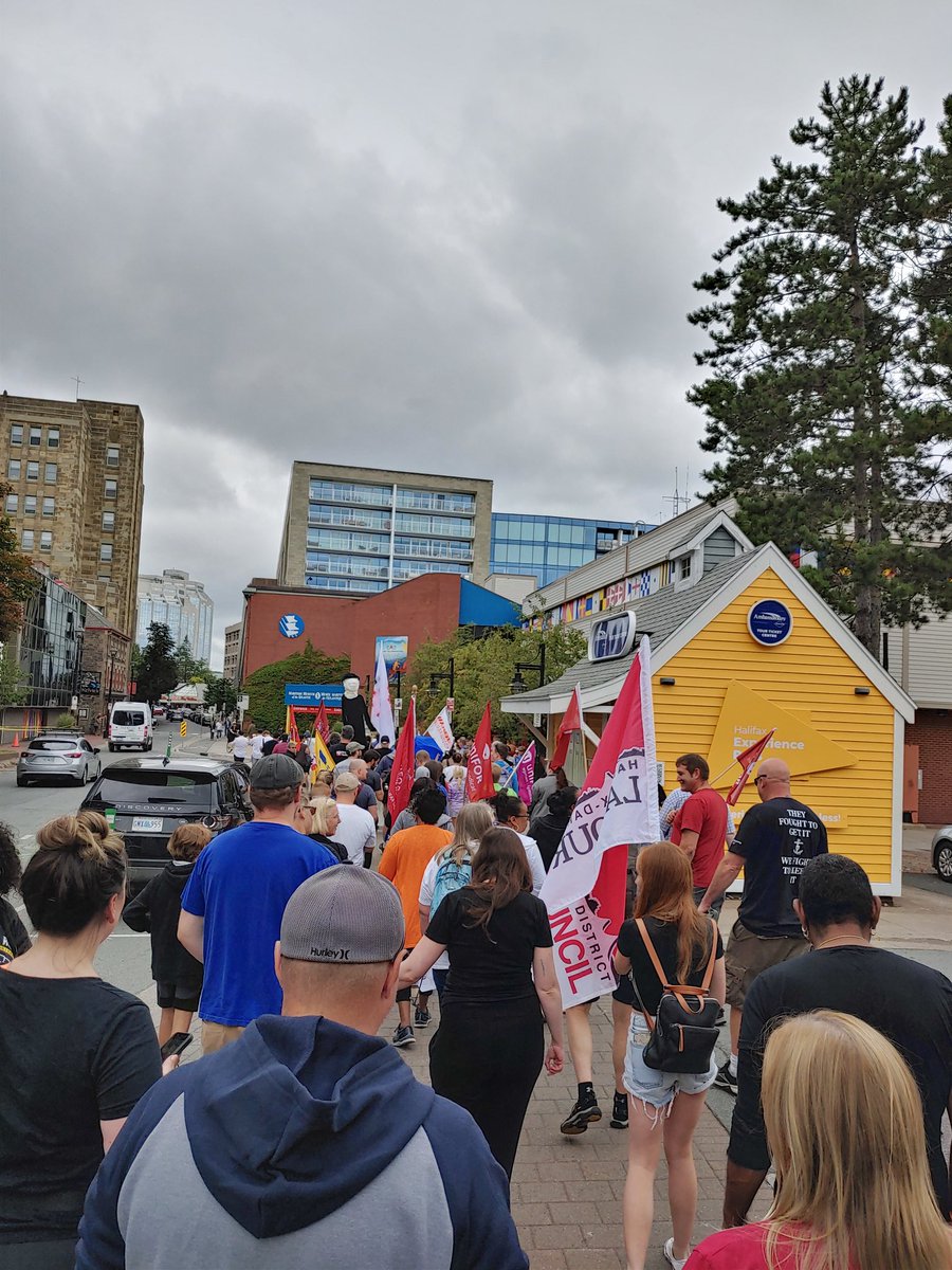 MrSproul's tweet photo. Happy Labour Day everyone!!! So, so happy to be in #Halifax today with fellow @NSTeachersUnion members and so many other workers supporting the labour movement. #Solidarity #GPVShowsUp  @hclocalnstu https://t.co/r0MLciK26K