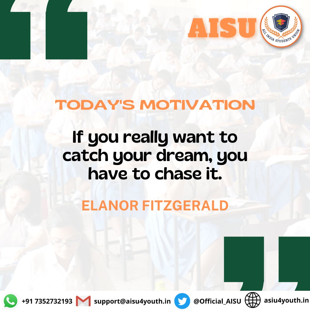 If you really want to catch your dream, you have to chase it.

~Elanor Fitzgerald
#motivation