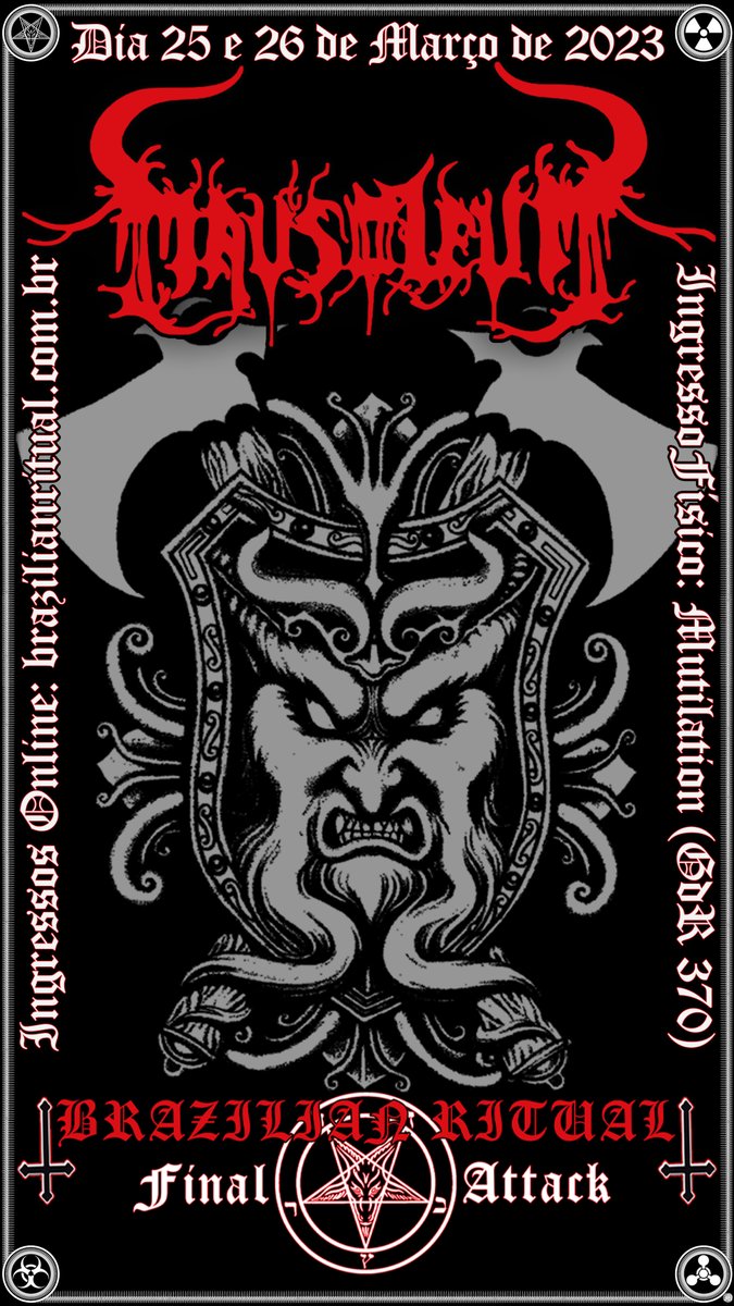 BrazilianRRec's tweet photo. Brazilian Ritual Final Attack #brazilianritualfinalattack #brazilianritual #archgoat  #deathworship #morbosidad #witchcraft #mystifier #bodepreto #kastiphas #mausoleum #tormentador #goatsemen #rossbaycult #moradaprod #blackmetal  #latinamericametal #metallatino #necrounderground https://t.co/LdtdifxUvc