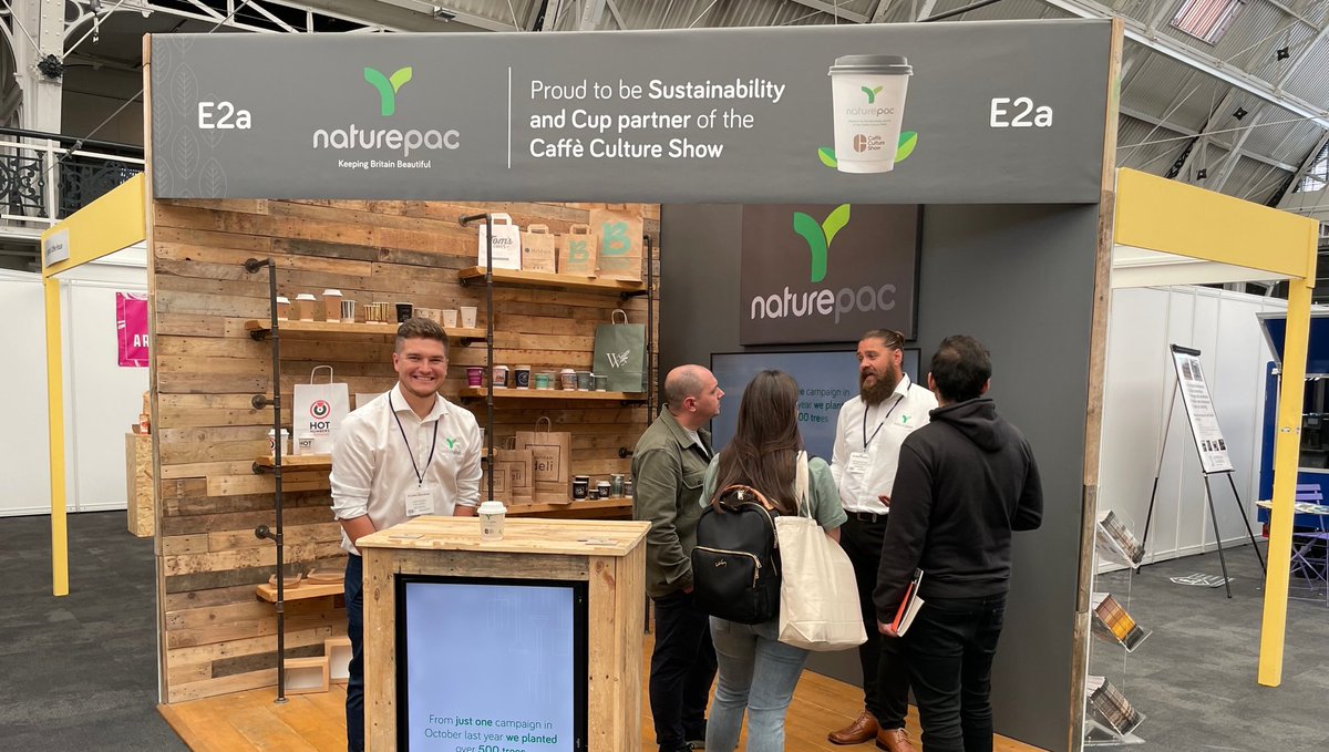 NaturePacUK's tweet photo. “Business owners want to do the right thing when it comes to sustainability, but they need help and guidance to understand what the right thing is." - Managing Director James Turton.

It was great to meet so many of you at #CaffeCulture and hear your thoughts on the industry. https://t.co/TkJNGhL8I1
