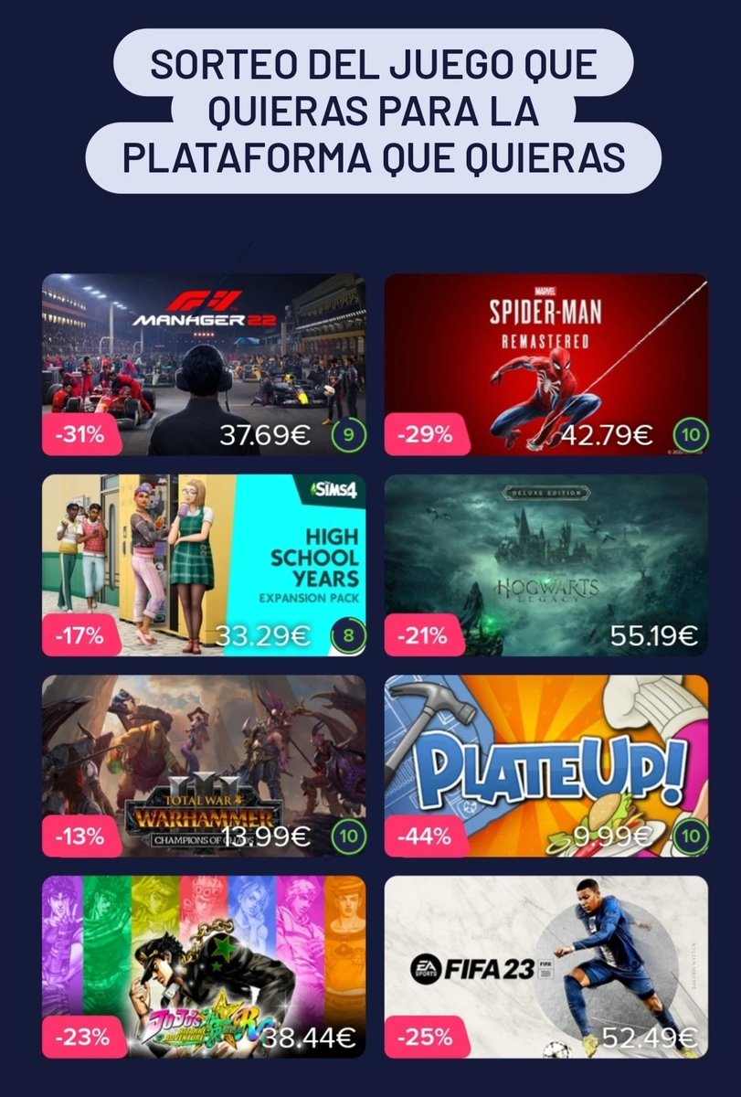 SugusSusanaTW's tweet photo. 🎁 SORTEO DEL JUEGO QUE QUIERAS PARA LA PLATAFORMA QUE QUIERAS 🎁

Para participar:

➡️ Follow @SugusSusanaTW
➡️ RT a este tweet
➡️ Selecciona el juego que quieras en el siguiente link: https://t.co/Hi00wydyRx

Termina a final de mes, mucha suerte a todos 🍀💜 https://t.co/kxRYS28dgz