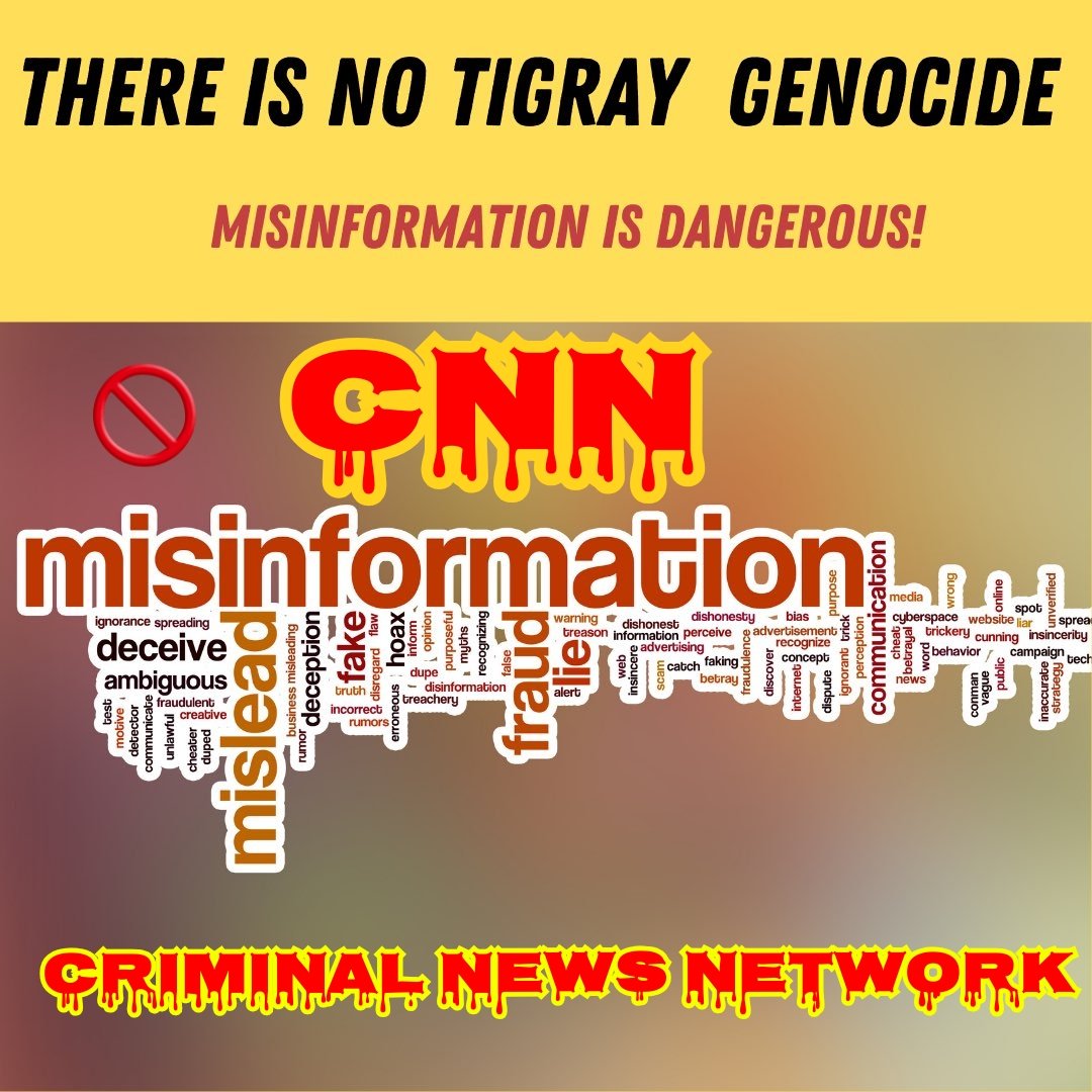 There was/is NO WAR IN #TIGRAY

#NoMore cooking fake news about #Ethiopia in <a href="/CNN/">CNN</a> It's outrageous!

<a href="/cnni/">CNN International</a> <a href="/BBCAfrica/">BBC News Africa</a> <a href="/ReutersAfrica/">Reuters Africa</a> <a href="/AJEnglish/">Al Jazeera English</a> <a href="/France24_en/">FRANCE 24 English</a> <a href="/AP/">The Associated Press</a>
We the people of🇪🇹are watching🧿closely!
Save yourself from total humiliation!

#TPLFisTheCause
<a href="/HermelaTV/">hermela aregawi</a> <a href="/NeaminZeleke/">Neamin Zeleke</a>
