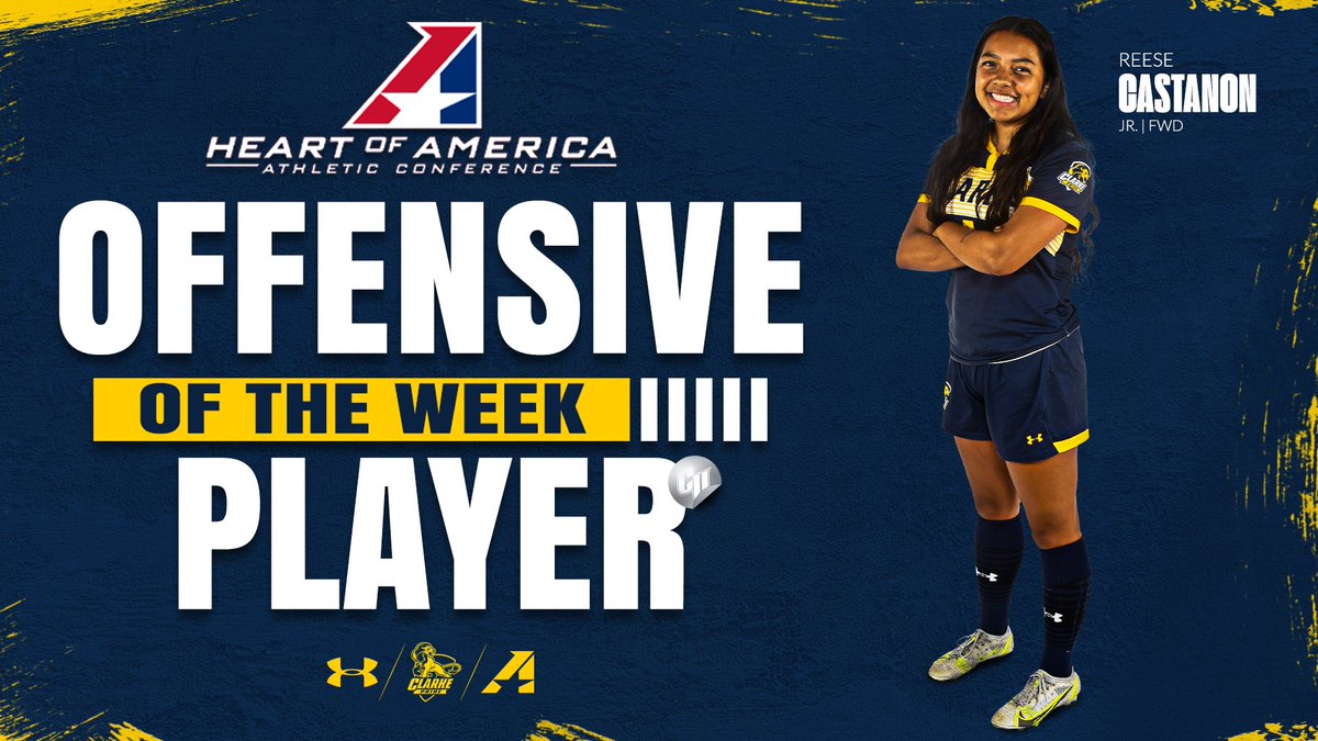 CUWomens_Soccer's tweet photo. Castanon's seven-point weekend leads to Heart Offensive Player of the Week Honor

#ClarkePride

Story ⬇️

https://t.co/8ukTFVFsAC https://t.co/hjUhVQ7541