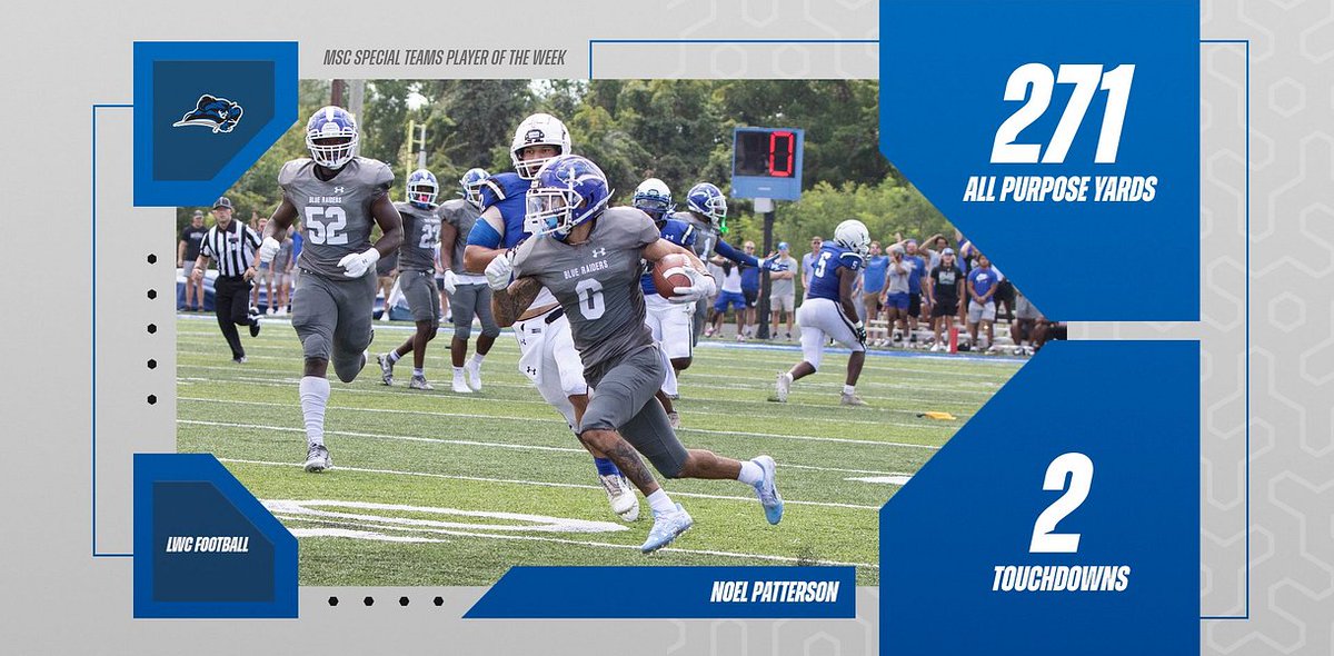 LWUAthletics's tweet photo. Football: Patterson Named MSC Football Special Teams Player of the Week
 - https://t.co/5u2HXpPvG3 https://t.co/rPJ1o9ZhQ1