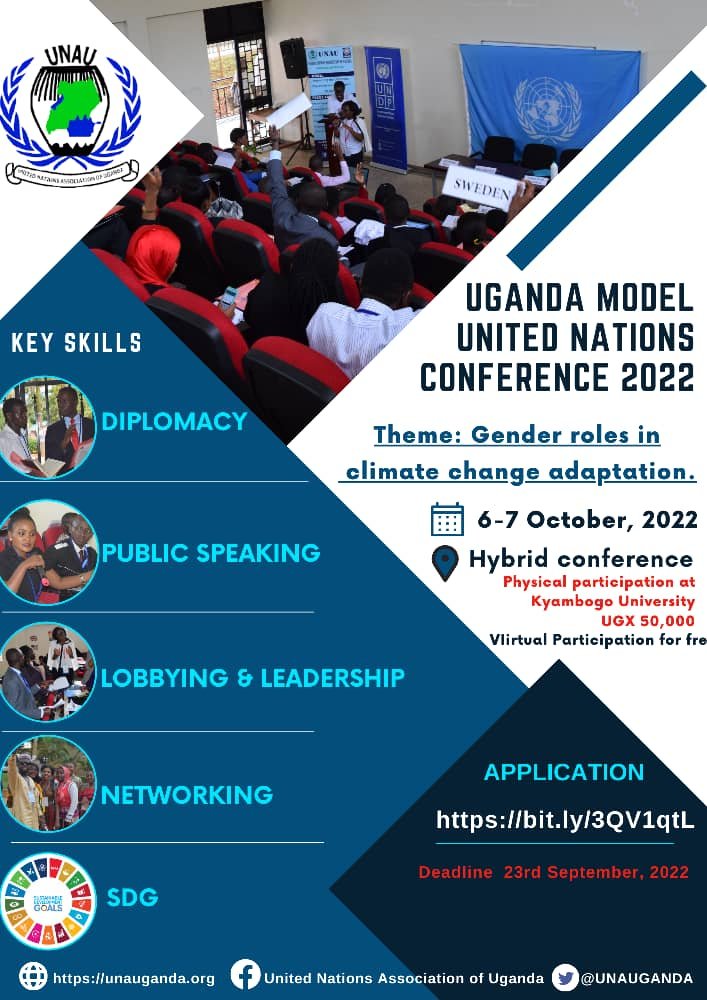 Destiny Gladys Chaiga (@chaigadestiny) on Twitter photo For more than 10 years, @UNAUganda has empowered thousands of youths with key leadership skills like public speaking and presentation; research and writing; lobbying and negotiation; and diplomacy among others.
#UMUN2022
@Zal_Da_Great <a href="/Yangihellen/">Yangi Hellen @yangihellen</a> <a href="/KabilaObbo/">Kabila Jonathan Obbo</a> <a href="/AmariHitch/">Amari Hitch Uganda</a> For more than 10 years, @UNAUganda has empowered thousands of youths with key leadership skills like public speaking and presentation; research and writing; lobbying and negotiation; and diplomacy among others.
#UMUN2022
@Zal_Da_Great <a href="/Yangihellen/">Yangi Hellen @yangihellen</a> <a href="/KabilaObbo/">Kabila Jonathan Obbo</a> <a href="/AmariHitch/">Amari Hitch Uganda</a>