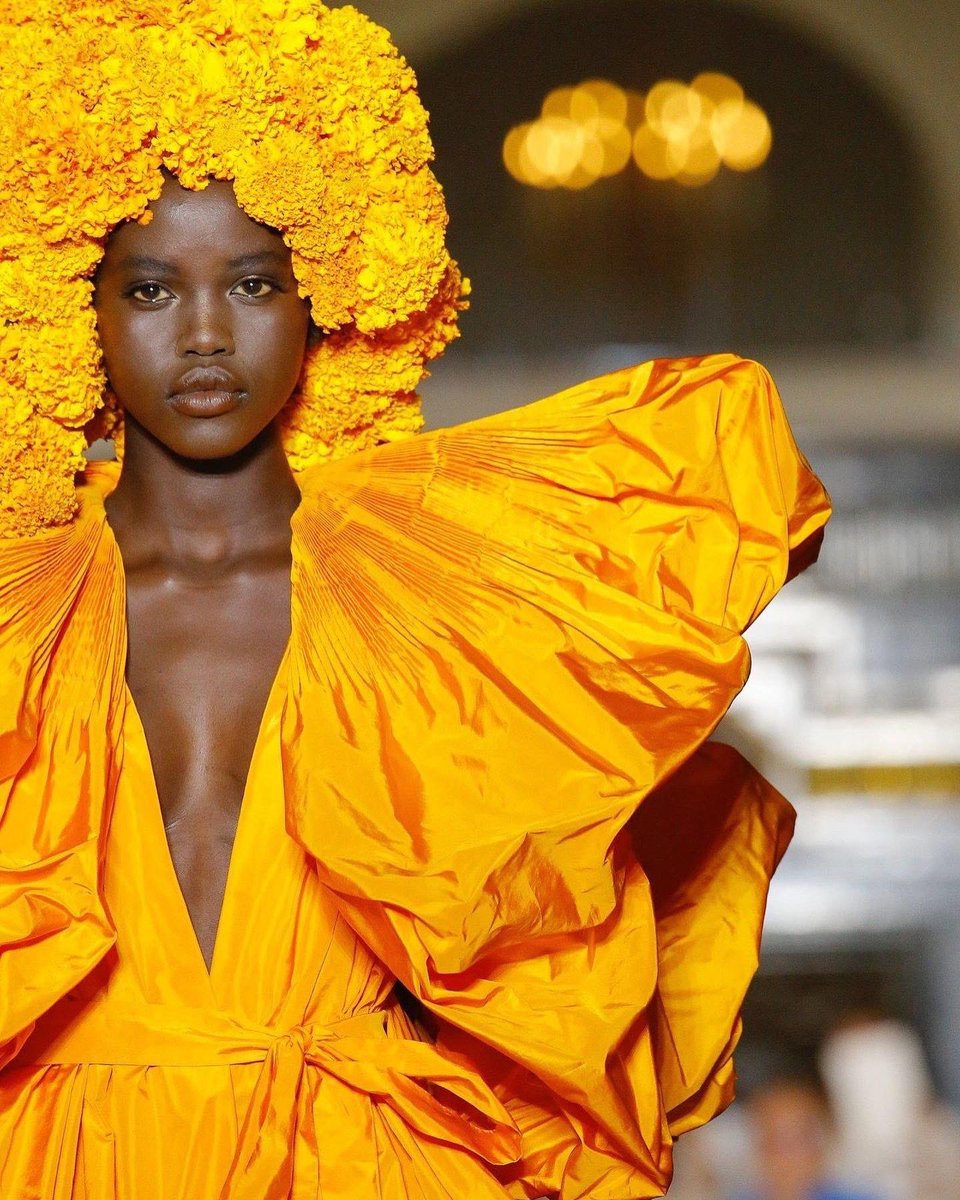 mefeater's tweet photo. We’re still obsessed with this Fall 2018 Valentino look on Adut Akech 🧡 https://t.co/Roor3FOYhG