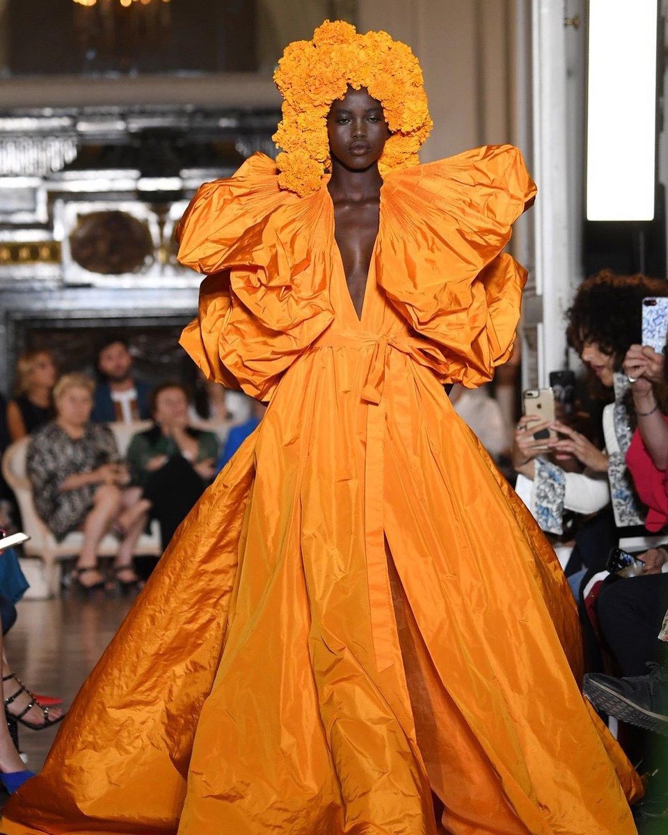 mefeater's tweet photo. We’re still obsessed with this Fall 2018 Valentino look on Adut Akech 🧡 https://t.co/Roor3FOYhG