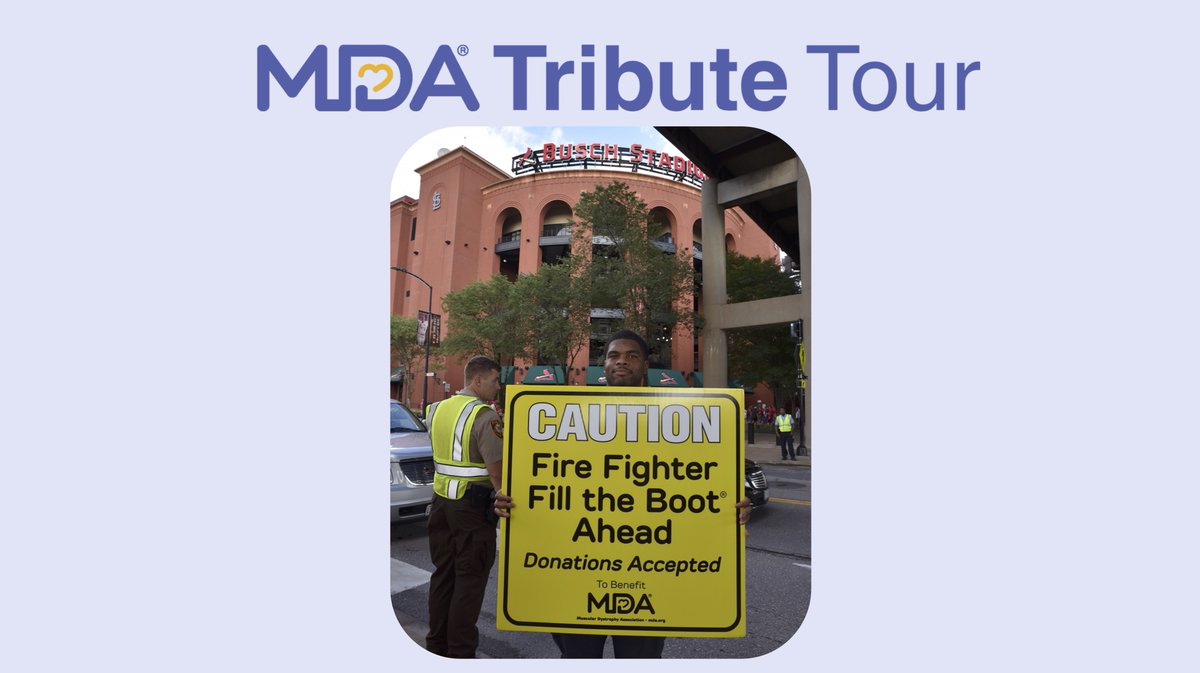 MDAorg's tweet image. Thank you @IAFFofficial across the nation #LaborDayWeekend and here on the #MDA #TributeTour #StLouis is @IAFFlocal73 &amp;amp; Professional Fire Fighters of Eastern Missouri Local 2665 at Ballpark Village ahead of the @Cardinals game &amp;amp; throughout the metro area. Stop &amp;amp; #FillTheBoot 💙💛