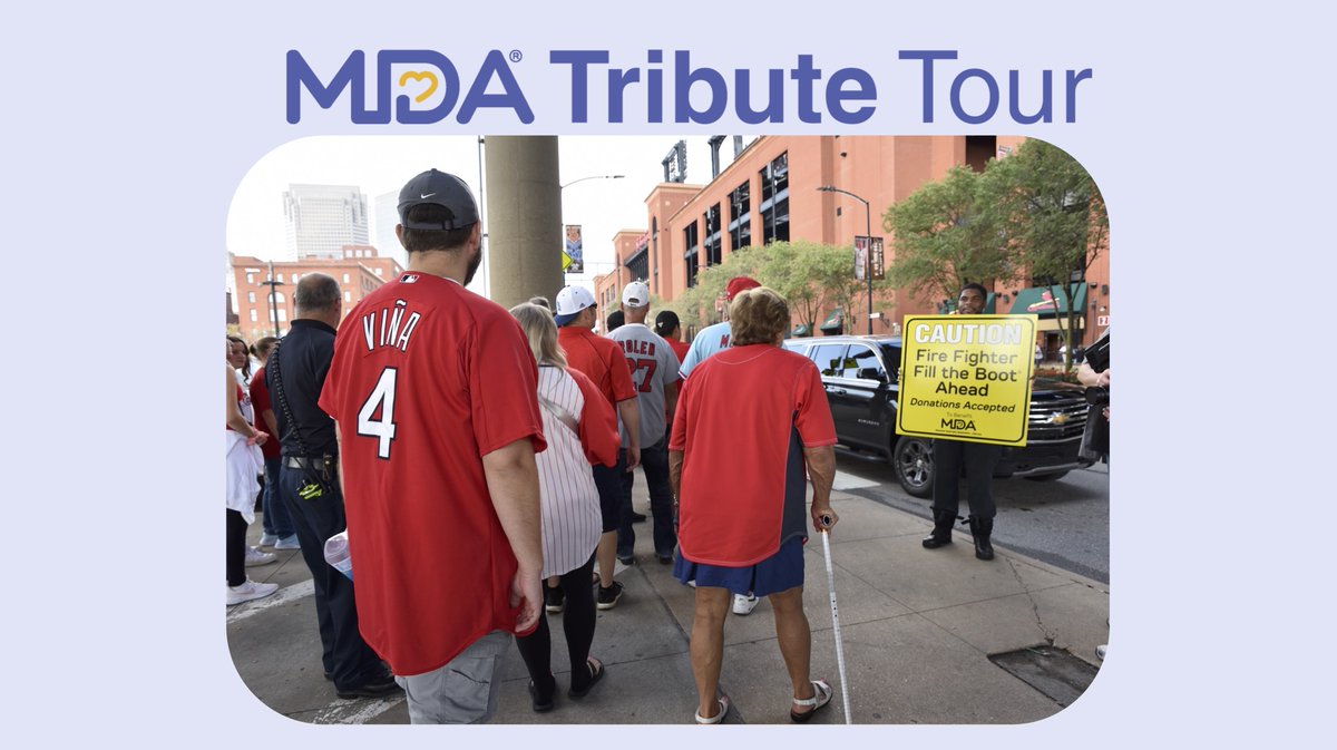 MDAorg's tweet image. Thank you @IAFFofficial across the nation #LaborDayWeekend and here on the #MDA #TributeTour #StLouis is @IAFFlocal73 &amp;amp; Professional Fire Fighters of Eastern Missouri Local 2665 at Ballpark Village ahead of the @Cardinals game &amp;amp; throughout the metro area. Stop &amp;amp; #FillTheBoot 💙💛