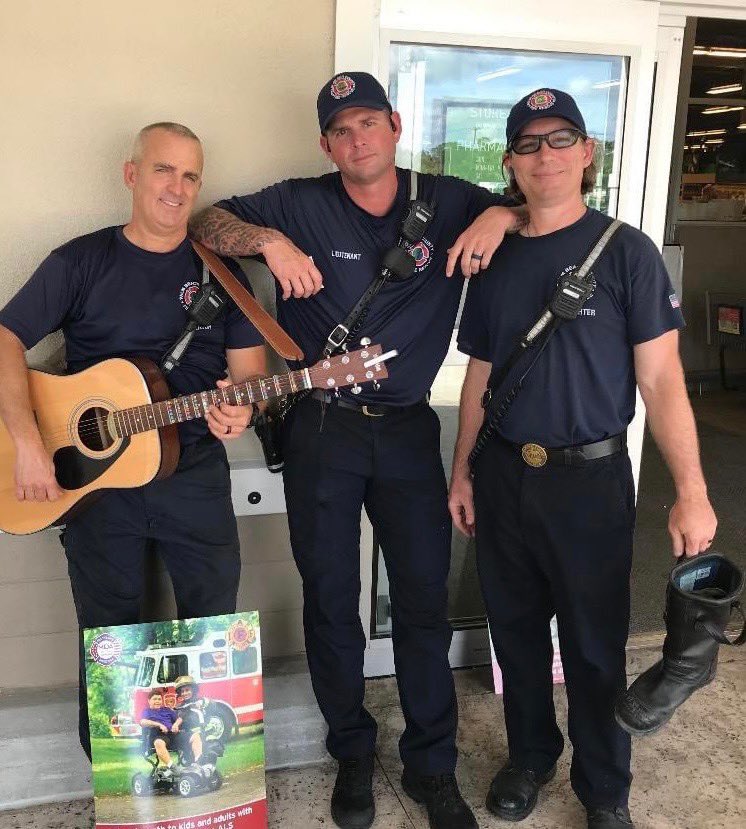 PBCFR's tweet photo. Firefighters are still out collecting for a few more hours … #MdABootDrive supporting local families living with muscular dystrophy. https://t.co/a244Q796Om
