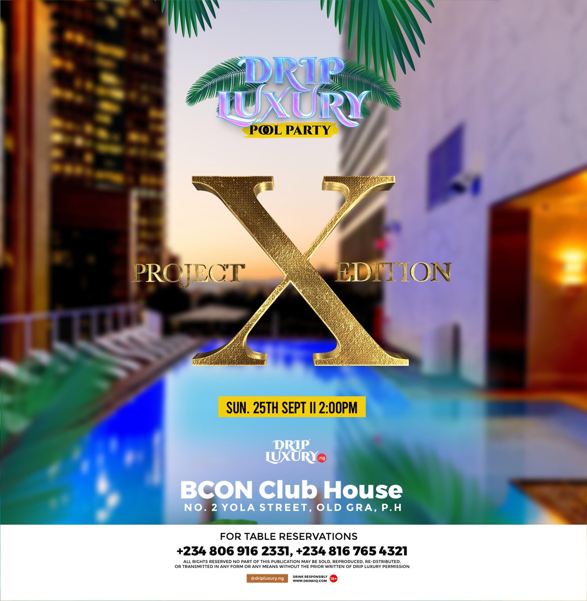 DRIP LUXURY POOL PARTY💧💧

Different Date, Same Time, Same Event.

SUN. SEPT. 25TH📌

Get Your Drips on, Because You're About to Get The Project X Experience🔥

#DripLuxuryPoolParty #dripneverends