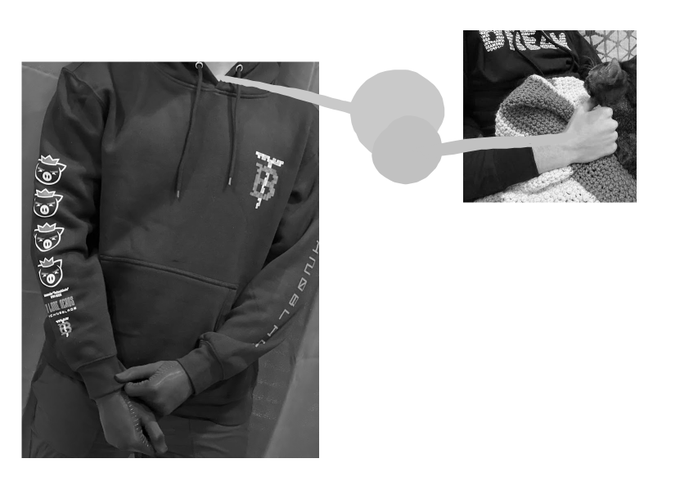 grayscale version, he really did get a bit lighter 😭 